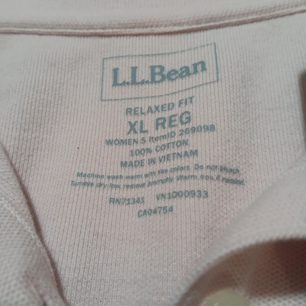 🩷L.L. BEAN WOMEN'S SIZE XL SHELL PINK SHORT SLEEVE POLO SHIRT. - Picture 2 of 7